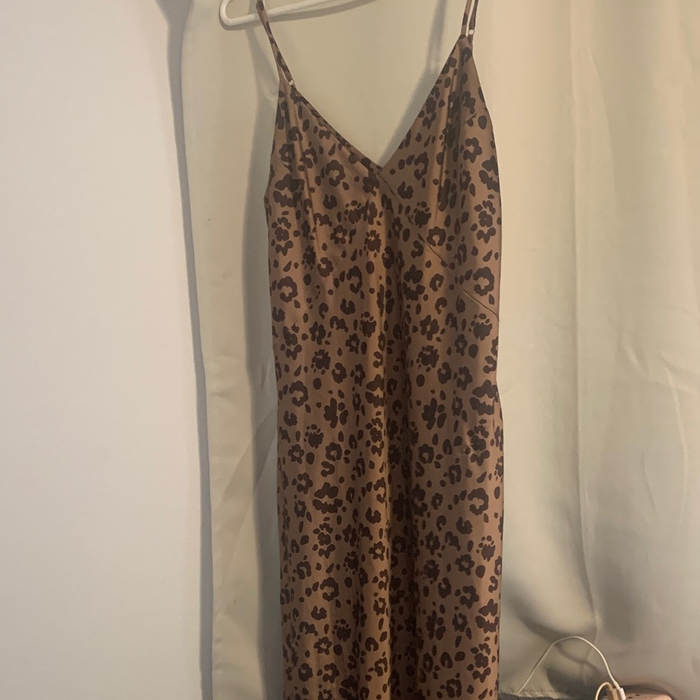 Leopard Print Camisole Maxi Dress